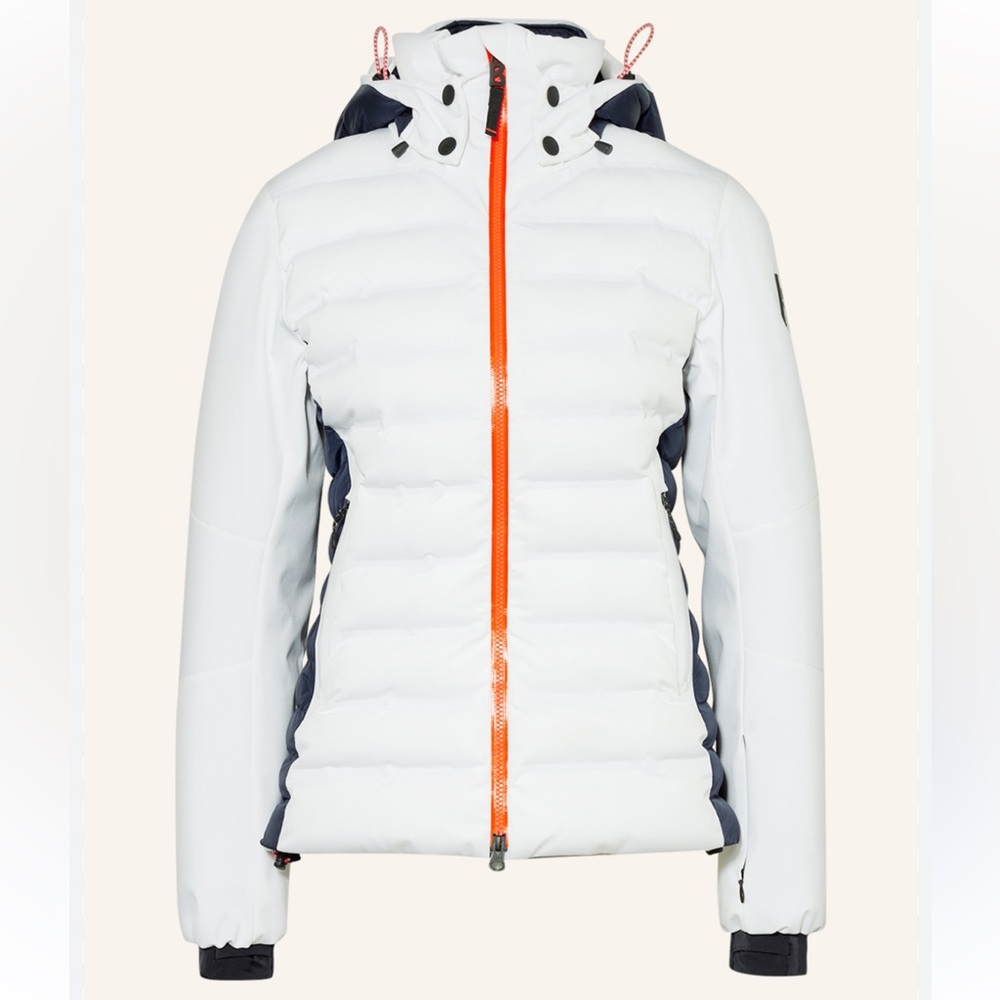 Women's BOGNER Fire + Ice ski jacket size 12. Navy and white.  Designer.